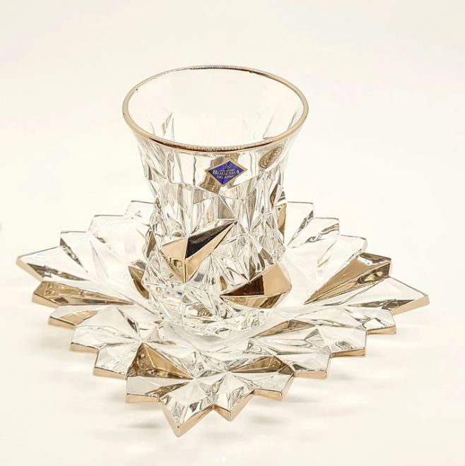 Crystal tea cups- glacier